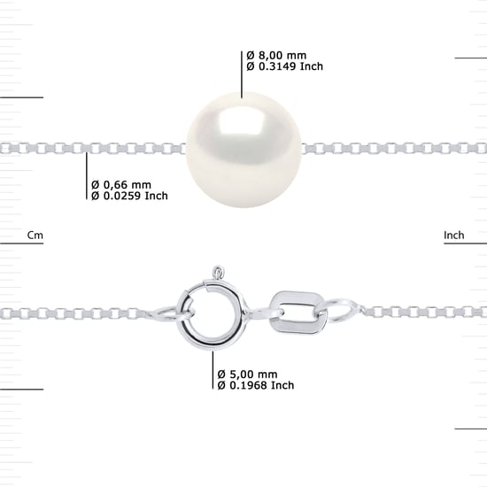 DIADEMA - Bracelet - Real Freshwater Pearls in White Gold