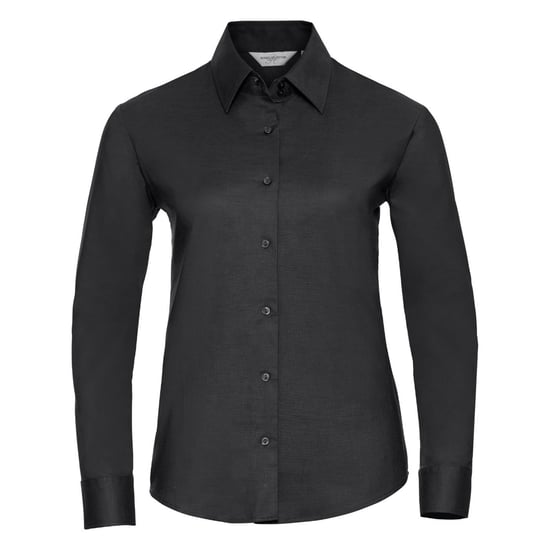 Russell Collection Easy Care Oxford Bluse, Langarm (Schwarz) - Image 1