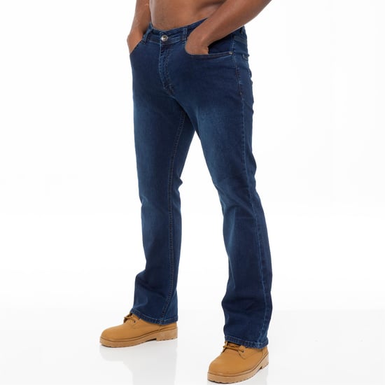 Enzo Herren Bootcut Stretch Denim Jeans - Image 1