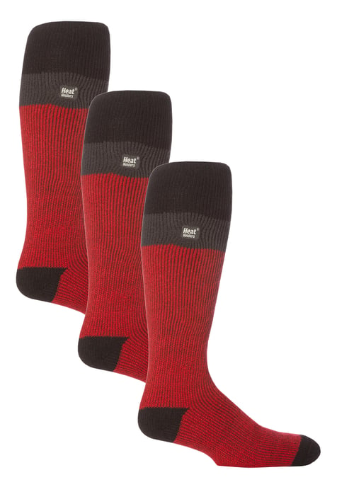 Herren-Thermo-Skisocken gestreift | Hochwertige Wärmespeicher Extra lange Socken - Rot / Schwarz - Image 1