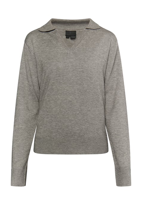 Dreimaster Strickpullover Damen Grau Melange - Image 1