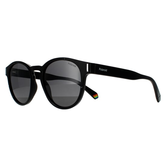 Polaroid Runde Unisex Schwarz Grau Polarisierte Sonnenbrille - Image 2