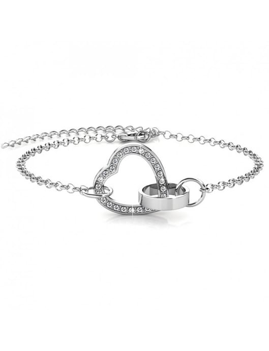 Verschlossenes Herz-Armband - Silber und Kristall - Image 1