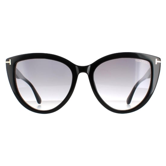 Tom Ford Cat Eye Womens Shiny Black Smoke Gradient  Isabella FT0915