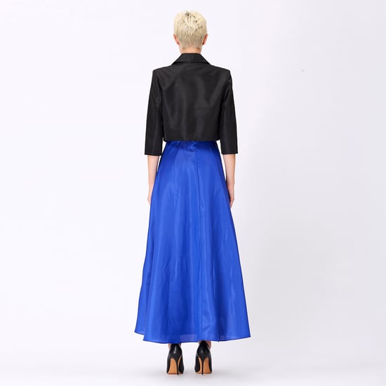 Langes ausgestelltes Kleid aus Taft - Image 5