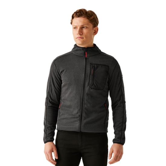 Regatta Mens Kitom Full Zip Fleece Jacket (Black Marl)
