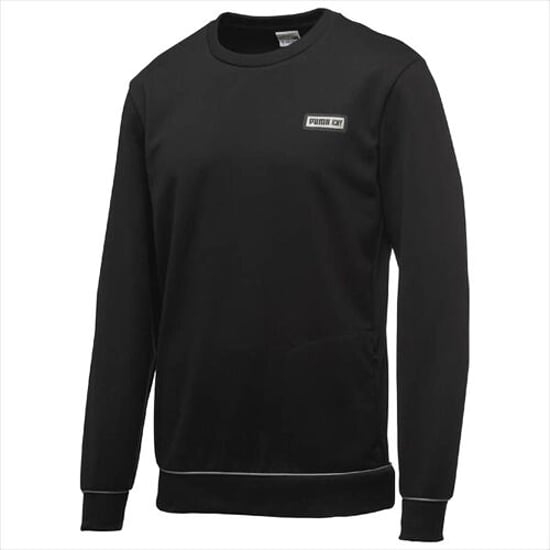 Puma ICNY Logo Mens LS Black Sweatshirt Top Jumper Pullover 568916 01 EE140
