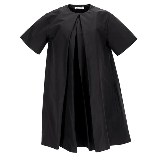 Jil Sander Faltendes Minikleid aus schwarzer Baumwolle - Image 1