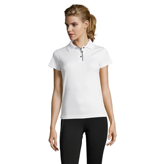 SOLS Womens/Ladies Performer Kurzarm-Piqué-Poloshirt (Weiß) - Image 3