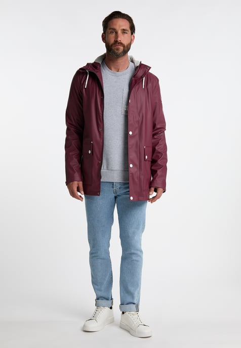 Dreimaster Regenjacke Herren Weinrot - Image 4
