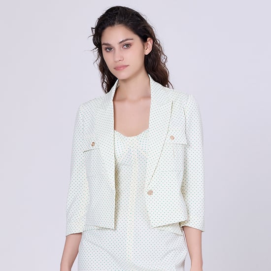 Crop-Jacke mit Safari-Taschen und Punktedruck - Image 3