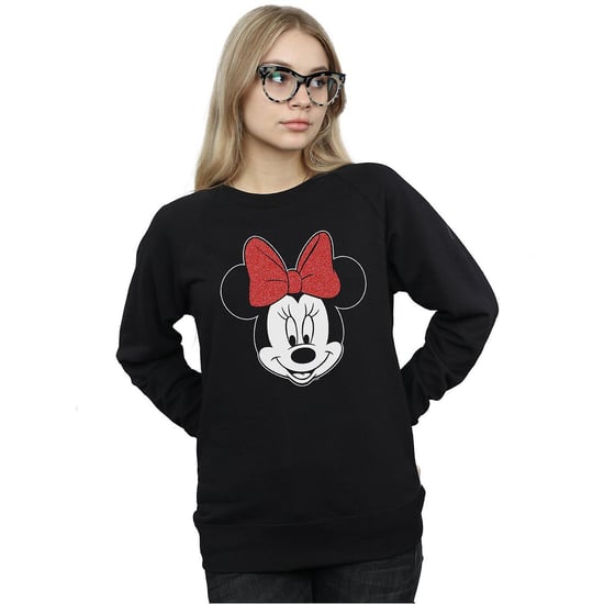 Disney Damen/Damen Minnie Mouse Kopf Sweatshirt (Schwarz) - Image 2