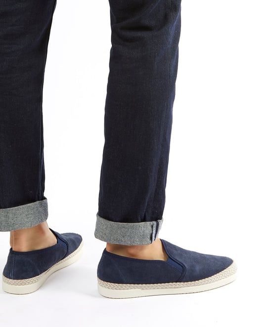 Dune Francisco Wildleder Herren Sneaker In Marineblau - Image 3