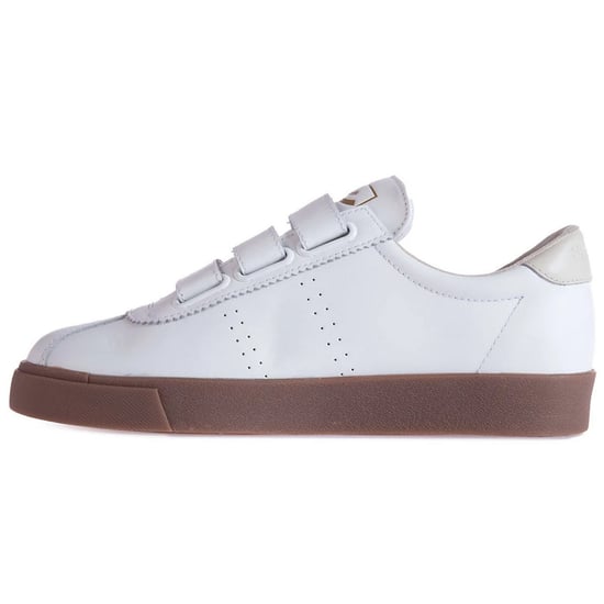 Superga Womens/Ladies 2870 Sport Club S Contrast Detail Leather Trainers (White/Beige Gesso)