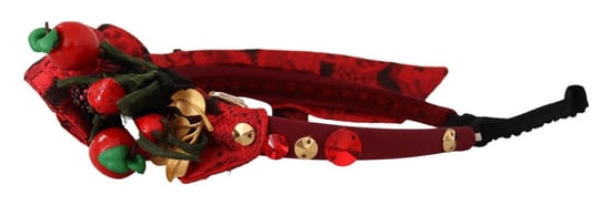 Dolce & Gabbana Women's Red Tiara Berry Fruit Crystal Bow Hair Diadem Headband