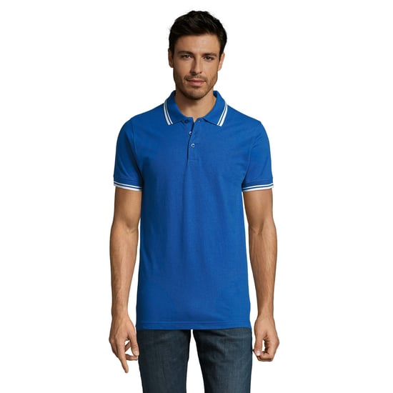 SOLS - Polo manches courtes PASADENA - Homme (Bleu roi/blanc) - Image 4