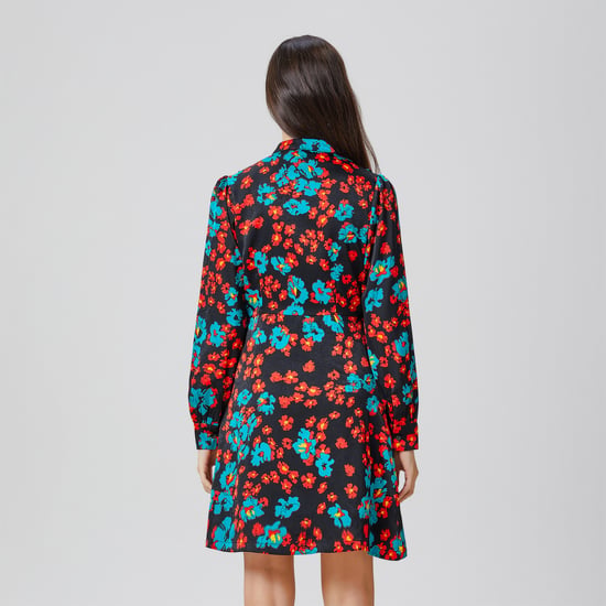 Minikleid mit Ascot-Schnürung und Blumenmuster - Image 6