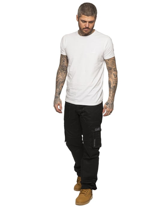 Enzo | Herren Combat Denim Jeans - Schwarz - Image 6