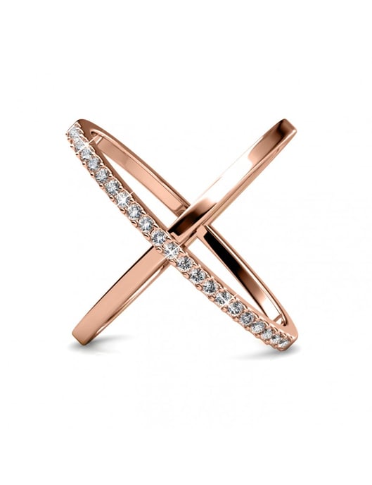 X Duo Ring - Roségold und Kristall - Image 5