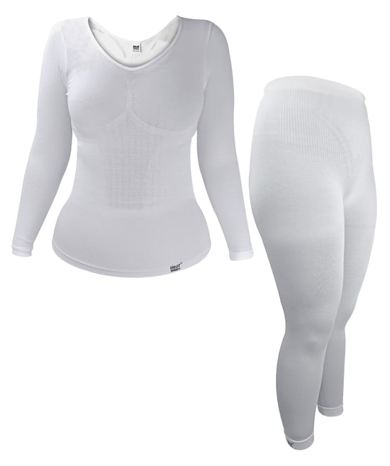 Ladies Thermal Underwear Set | Wärmespender | Extra Warm Winter Long Sleeve Top & Long Janes - Weiß - Image 1