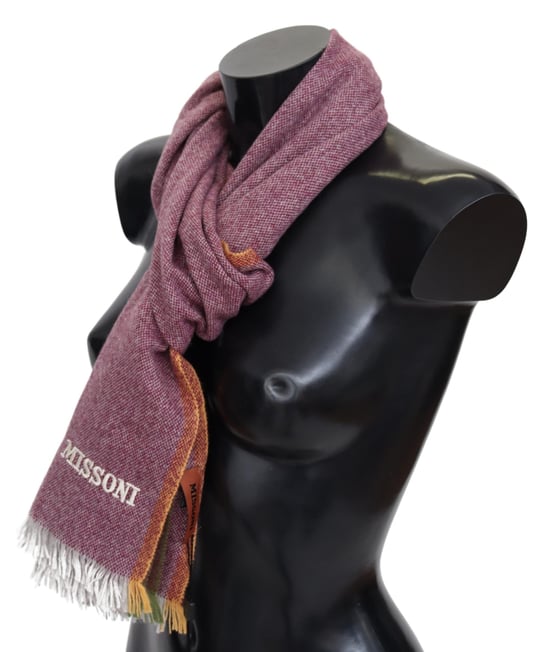 Echarpe unisexe marron 100% cachemire Missoni pour hommes - Image 2