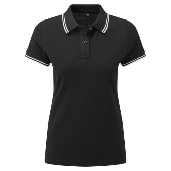 Asquith & Fox Womens/Ladies Classic Fit Tipped Polo (Schwarz/Weiß) - Image 1