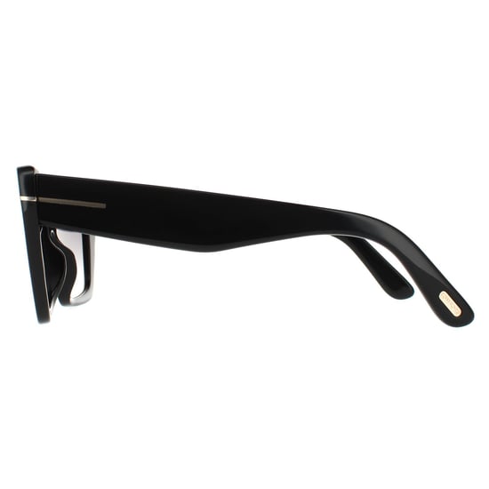Tom Ford Cat Eye Womens Glänzend Schwarz Grau Rauch Gradient - Image 3