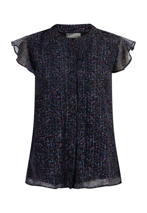 Dreimaster Blusenshirt mit Rüschenärmeln Damen Schwarzer Blumendruck - Image 1