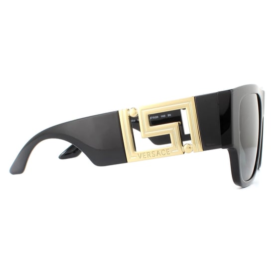 Versace Rechteckige Herren-Sonnenbrille in Schwarz und Dunkelgrau - Image 4