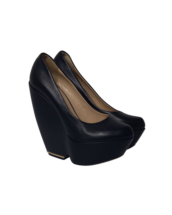 Nicholas Kirkwood Plateau-Wedges aus schwarzem Leder - Image 3