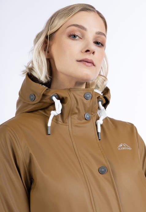 ICEBOUND Regenmantel mit Teddyfutter Damen Dunkelsand - Image 5