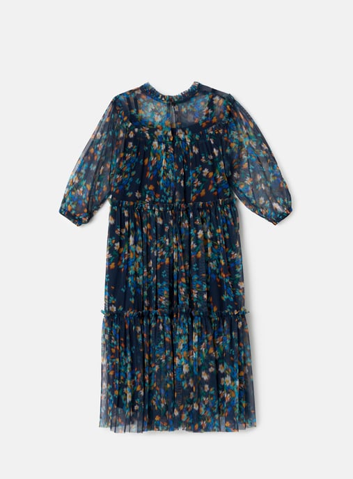 Cara Navy Floral Blur Dress