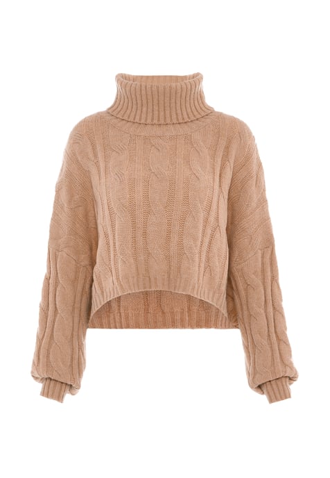 Mymo Rollkragenpullover Damen Beige - Image 1