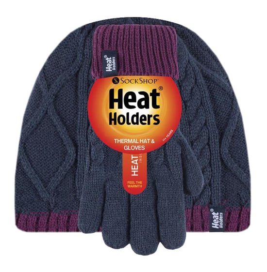 Wärmehalter - Kinder Mädchen niedlich Kabel gestrickt warm Fleece gefüttert Pompom Wintermütze und Handschuhe Set mit Bommel - NP2P13 - Image 2