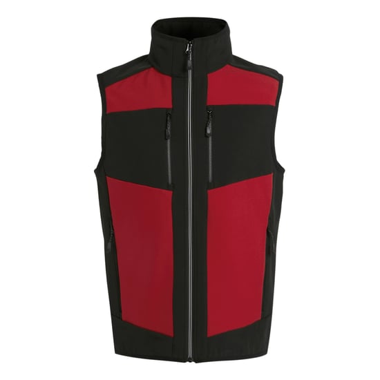 Regatta Mens E-Volve Colour Block Softshell Body Warmer (Classic Red/Black)