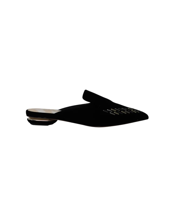 Nicholas Kirkwood Beya Flache Mules aus schwarzem Samt - Image 1