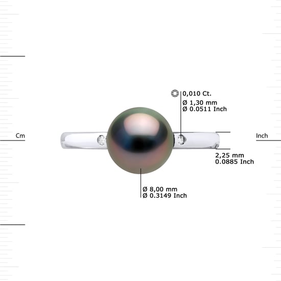 DIADEMA - Ring - Diamonds - Tahitian Pearl - White Gold