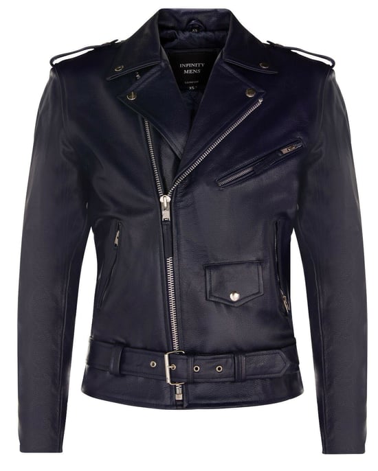 Mens Cow-Hide Black Brando Jacket -Venice