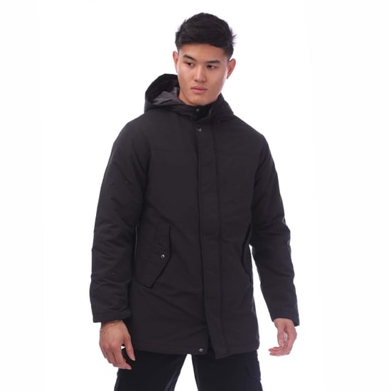 Herren Jack and Jones Fen Parka Jacke in Schwarz - Image 1