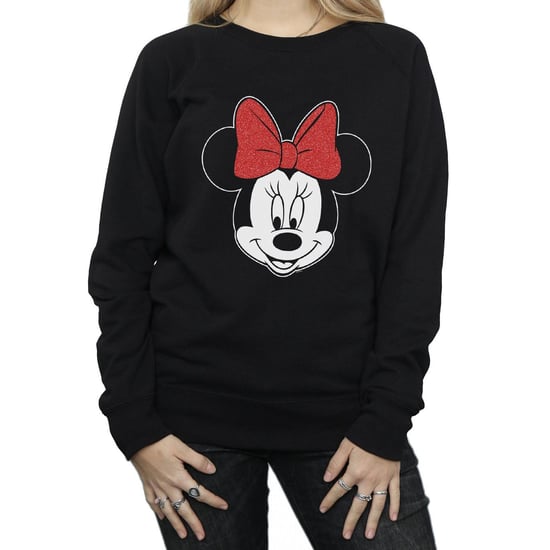 Disney Damen/Damen Minnie Mouse Kopf Sweatshirt (Schwarz) - Image 5