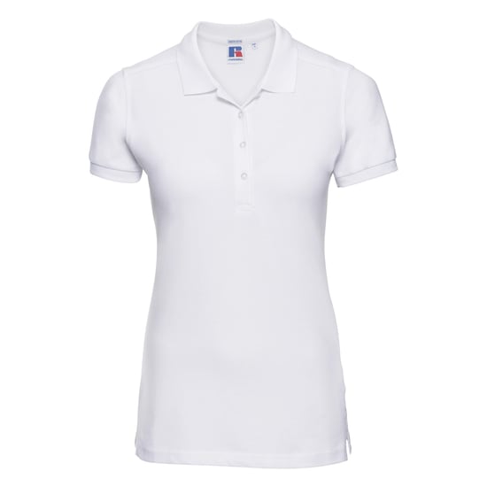 Russell Damen Stretch Polo-Shirt, Kurzarm (Weiß) - Image 1