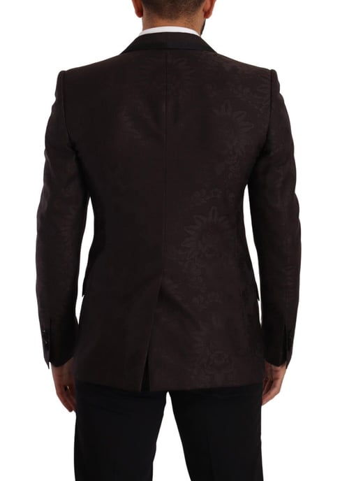 Dolce & Gabbana Herren Lila Jacquard Einreiher SICILIA Blazer - Image 3