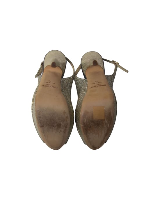 Jimmy Choo Vita Glitzer-Pumps aus Champagnerleder - Image 5
