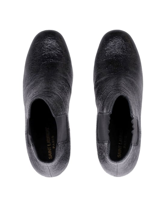 Saint Laurent Hohe Chelsea-Stiefel aus schwarzem Leder - Image 6