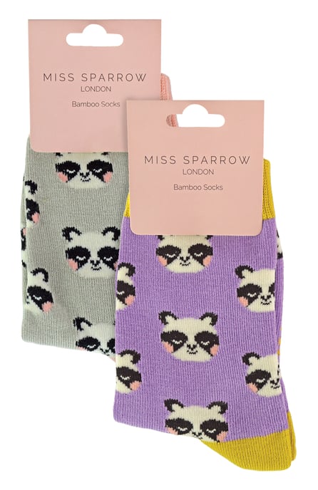 Miss Sparrow - 2er-Pack Socken für Mädchen mit Bambus-Muster - Panda - Image 2