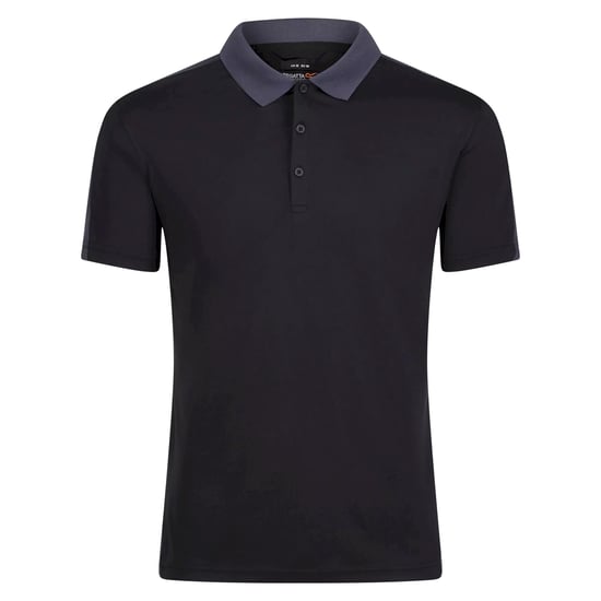 Regatta Contrast Coolweave Pique Polo Shirt (Black/Seal Grey)