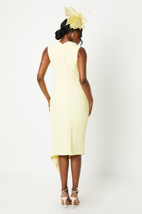 Lisa Tan Ruched Crepe Midi Dress