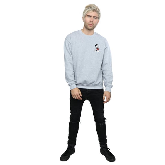 Disney Herren Mickey Mouse Kickin Retro Chest Sweatshirt (Sport grau) - Image 4