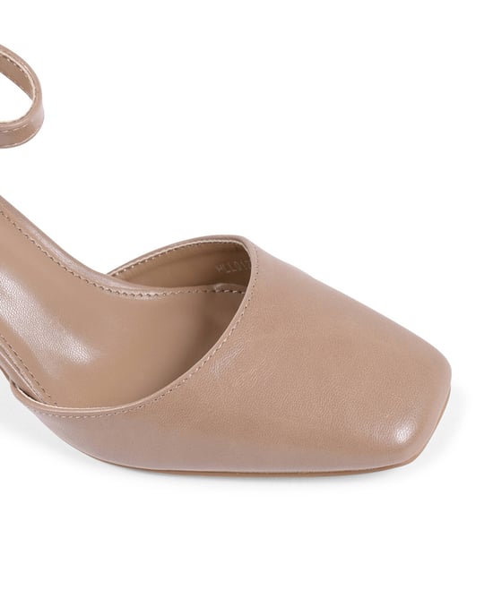 19V69 Italia Womens Ankle Strap Pump Beige
