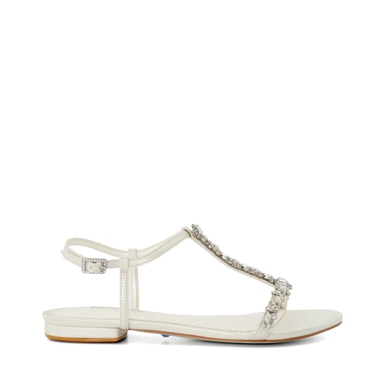 Dune Ladies Nuptuals - Jewel Embellished Flat T-Bar Wedding Sandals